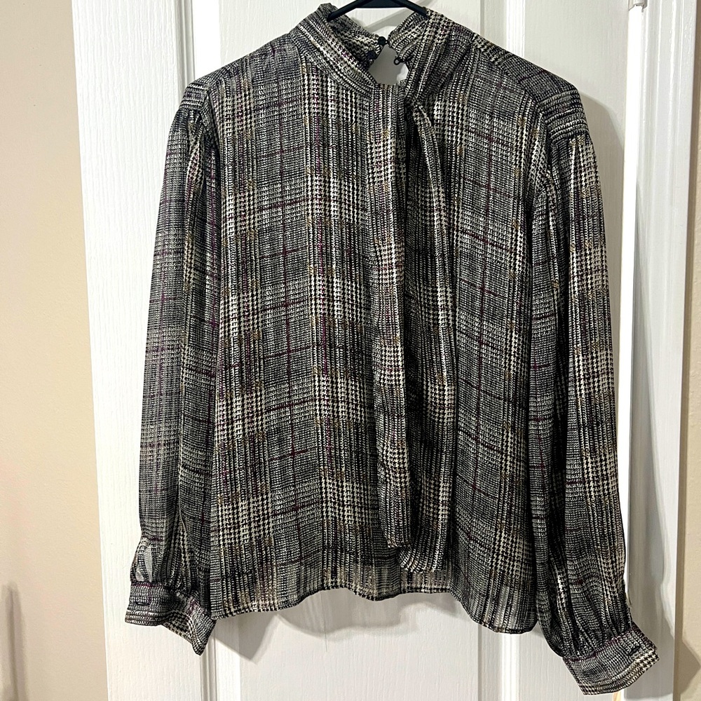 Zara Houndstooth Patterned Top